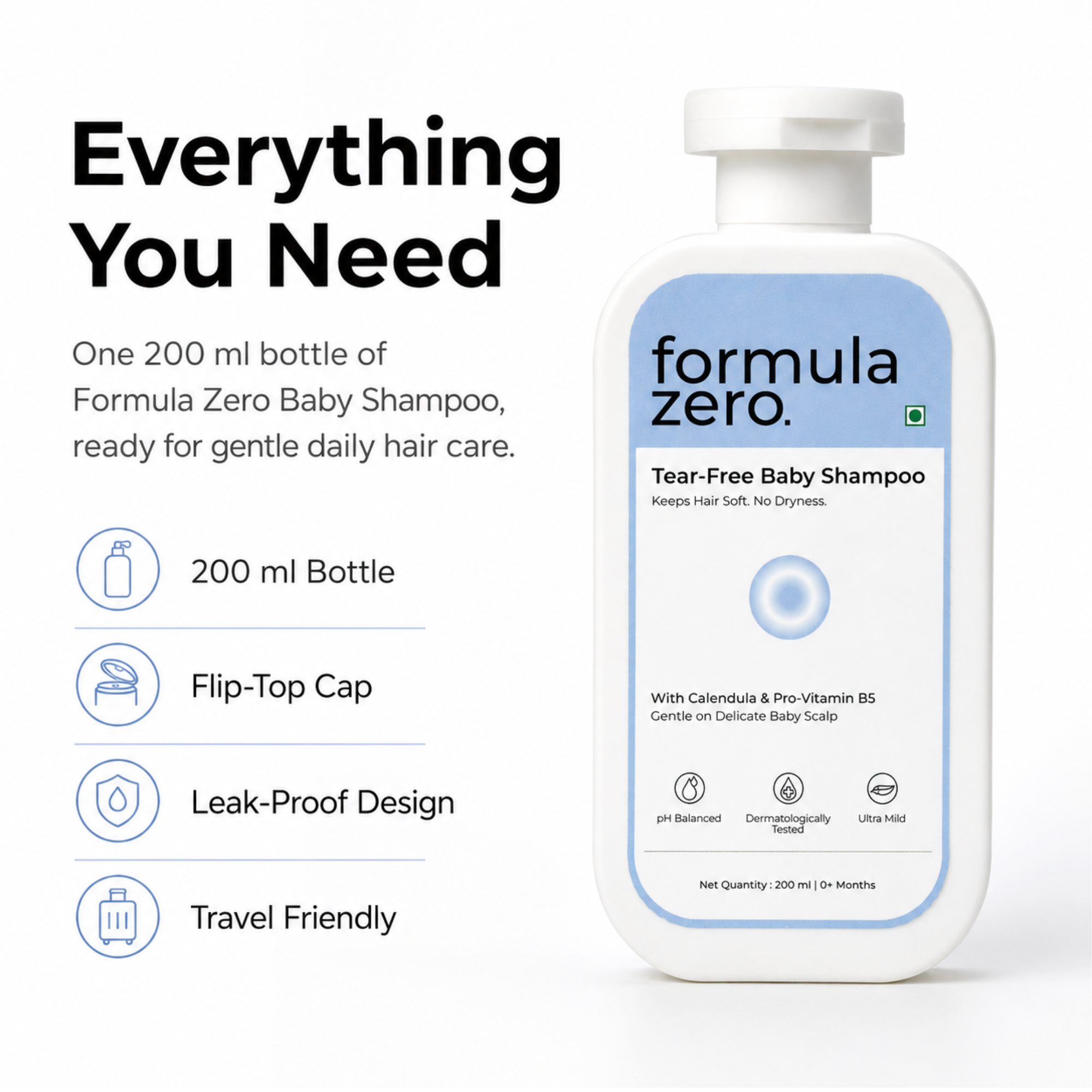 Key benefits and ingredients of Formula Zero Baby Shampoo