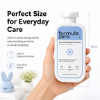Formula Zero Baby Shampoo bottle with size reference